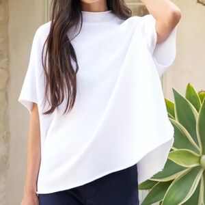 Frank & Eileen Audrey Funnel Neck Capelet.  O/S.  NWOT.  White.